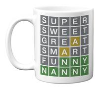 Stuff4 Mug « Super Sweet Nanny » - Grille joyeuse de traits positifs - Appréciation attentionnée pour grand-mère - Tasse en céramique brillante de 325 ml