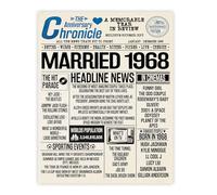 Stuff4 Poster 57e anniversaire de mariage sans cadre - Journal marié en 1968 - Happy 57th Wedding Anniversary pour homme et femme - Cadeau vintage rétro Back In 1968, 20,3 x 25,4 cm