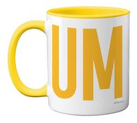 Stuff4 Rude Gifts - Tasse jaune C*m - Cadeau fantaisie pour meilleur ami de la meilleure amie, cadeau d'anniversaire, cadeau d'anniversaire amusant, poignée rose, 325 ml, tasses en céramique de
