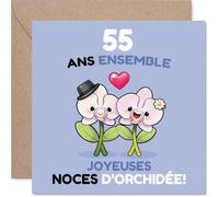 Stuff4 Sincère Carte d'Anniversaire de Mariage 55 Ans, Enveloppe Incluse