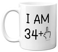 Stuff4 Tasse à café en céramique de qualité supérieure pour 35e anniversaire - Pour homme et femme - Doigt du milieu - Cadeau amusant - 325 ml