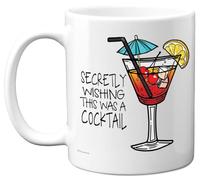 Stuff4 Tasse amusante pour homme et femme - Secretly Wishing This was A Cocktail - Tasse d'anniversaire amusante pour ami, famille, collègue, 325 ml