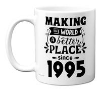 Stuff4 Tasse d'anniversaire 30 ans pour homme et femme - Making The World a Better Place Since 1995 - Cadeau d'anniversaire pour grand-père grand-mère et grand-mère rétro « Back in 1995 Age Thirty