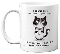 Stuff4 Tasse fantaisie pour homme et femme - Chat Matin Personne - Tasse d'anniversaire amusante pour ami, famille, collègue, 325 ml