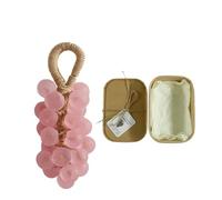 Stuffdatas Savon De Raisin, Stuffdatas Savon De Raisin Sur Une Corde, Savons Artisanaux à Froid Naturel, Non Irritant Et Confortable Pour Le Corps, Nettoyeur De Mousse Parfumé (Rose)