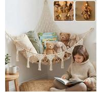 Stuffed Animal Hammock Corner | Sturdy Handcrafted Stuffed Animal Net | 4mm Double Macrame Cord Stuffed Animal Holder