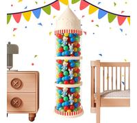 Stuffed Animal Holder, Doll Storage Tube, Transparent Toy Organizer, Dustproof Castle Design, Vertical Space Saver, Aesthetic Solution for Bedroom Nursery Dorm Playroom Balcony