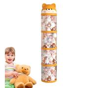 Stuffed Animal Storage - Large Capacity Organizer, Clear Tube Container, Durable Wheels, Lightweight Build, Space Saving Design | Plush Holder for Nursery Bedroom Playroom Kids Room Cute Decor Use