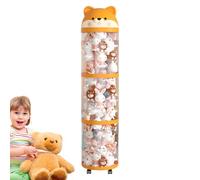 Stuffed Animal Storage, Nursery Toys Organizer, Large Capacity Plush Toy Organizer Tube with Wheels, Transparent Stuffy Holder for Bedroom Playroom Decor, 59.06x10.63x10.63 inches