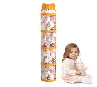 Stuffed Animal Storage, Nursery Toys Organizer, Large Capacity Plush Toy Organizer Tube with Wheels, Transparent Stuffy Holder for Bedroom Playroom Decor, 59.06x10.63x10.63 inches