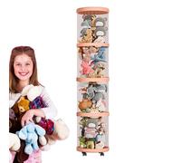 Stuffed Animal Storage, Plush Toy Tube, Bedroom Toy Organizer, Vertical Toys Storage, Vertical Plush Toy Storage Tube With Wheels And Multi-layer Compartments For Bedroom Organization