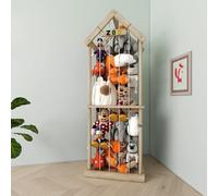 Stuffed Animal Storage Stuffed Animal Zoo Wood Soft Toy Organizer Plush Toy Holder Nursery Room Organizer Zoo Cage Stuffed Animal Holder with Zoo Pattern Gift for Nursery Playroom