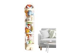 Stuffed Animal Storage Tube, Transparent Doll Display Bucket,11.02x63.78 Inch Vertical Solution & Clear Access Panels, Space Saving Plush Container for Playroom Bedroom Corner Use