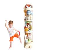 Stuffed Animal Storage Tube, Vertical Toy Tube, 11.02x63.78 Inches Transparent 4-Layer Display Bucket, Space-Saving Organizer, Doll Holder for Bedroom, Playroom and Closet