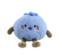 Stuffed Blueberry Plush Toy - Cute Fruit Pillow for Kids Home Decor | Soft Fabric with Filling, Cartoon Blueberry Doll for Sleeping Cuddling or Room Decoration Versatile Decorative Use 3.9 in