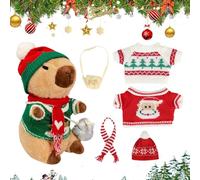 Stuffed Capybara - Cute Plush Doll, Collectible Toy | Dress Up Plush Toy with Clothing Accessories, Party Supply and Christmas Decoration for Living Room Bedroom Gift for Kids and Adults