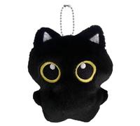 Stuffed Cat Plush Toy - Black Mini Soft Doll Keychain Accessory, Cute Bag Charm Decoration, Portable Ornament, Durable Party Favor Room Decor | For Backpack Handbag Keys Gift Use Bedroom Display Trave