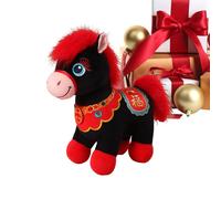 Stuffed Horse Plush Doll - Chinese Elements Cute Toy | Super Soft Plush Fabric, PP Cotton Filling, 26.5x23x10.4cm Size, 170g Lightweight Horse Stuffed Animal for Adults Kids Girls Lunar New Year