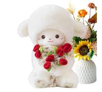 Stuffed Kids Lamb Plush - 30cm Soft Doll Nursery Decor, Cute Wooly Sheep Animal Toy | Transforming Bonnet Bouquet Hat Feature, Cuddly Kid Girls Boys Adults Women Collectors Birthday Gift Packs