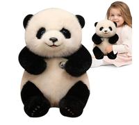 Stuffed Panda - PP Cotton, 22,4 à 30,5 cm Panda Pillow Soft Plush Toy Cuddly Stuffed Animal | Keychain léger & Washable Plush, Adorable Pandas Collectible For Kids, Animal Lovers