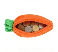 Stuffed Rabbit - Carrot Purse Toy Ornament, Adorable Bunny Plush with Integrated Zipper Pouch, Whimsical Animal Keychain, Soft Plush Bag Charm, Novelty Mini Wallet for Women Girls Birthday Easter