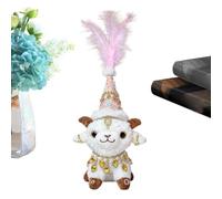 Stuffed Sheep | with Necklace andHat 35cm Cute Soft Toy| toyLamb | Appealing Home Decor That Amplifies The Warm Feel of Your Personal Living Space, Serves As A Nice Birthday Festival Blessing toyF