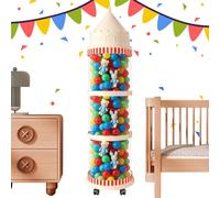 Stuffed Storage Tube, Transparent Doll Organizer, 50x11.81 inches, Aesthetic Solution Castle Design, Dustproof Animal Storage, Toy Holder for Bedroom Nursery Living Room Playroom Garage Balcony Dorm