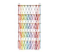 Stuffed Toy Net | 4 Layers Wall Mounted Stuffed Animal Holder | Boho Plush Storage, Height Adjustable Macrame Toy Net, Mounted Holder for Wall, Nursery, Playroom