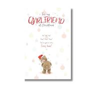 Stuffed with Love Carte de Noël pour petite amie, petite amie, ours en peluche avec poème, 23,5 x 13 cm, multicolore