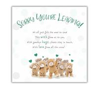 Stuffed With Love Sorry You're Leaving Carte groupe d'ours en peluche agitant et poème, 15,2 x 15,2 cm