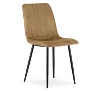 Stuhl LAVA - brauner Samt / schwarze Beine x 1