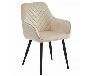 Stuhl NANA - beige Samt / schwarze Beine x 1