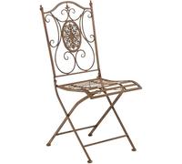 Chaise pliante de jardin en fer forgé solide et résistant - CLP Sibell - Marron antique