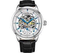 Stuhrling Montre Automatique Squelette Original pour Homme avec Bracelet en Cuir gaufré Alligator et Cadran Squelette