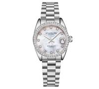Stuhrling Montre Femme Original - Bracelet Acier Inoxydable, Mouvement à Quartz, analogique, Cadran nacré avec Date - Collection de Montres Femme élégantes et décontractées
