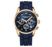 Stuhrling Original Montre chronographe pour Homme avec boîtier de 42 mm, Bracelet en Silicone, Date Calendrier, résistant à l'eau