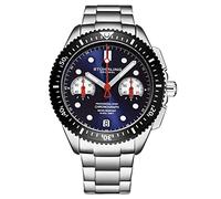 Stuhrling Original Montre de sport pour homme avec chronographe et bracelet en acier inoxydable, bleu, Chronographe