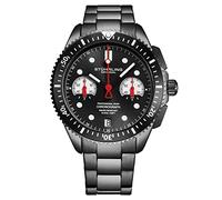 Stuhrling Original Montre de sport pour homme avec chronographe et bracelet en acier inoxydable, noir, Chronographe