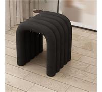 STUIJKVSZ Chaise de coiffeuse moderne, arche avec cadre en acier au carbone, repose-pieds rembourré avec éponge haute densité, pour chambre à coucher, salon et salle de maquillage (noir)