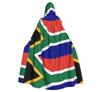 stujvc Cape à capuche avec drapeau de l'Afrique du Sud, cape longue pour Halloween, cosplay, cape à capuche, longueur unisexe