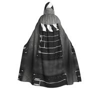stujvc Cape à capuche noire classique pour Halloween, cosplay, longueur unisexe