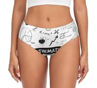 Stujvc Culotte pour femme imprimée mathématiques, avec taille élastique, design léger et invisible, pour une tenue toute la journée, Noir , XXL