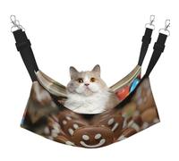 stujvc Gingerbread Man Candy Lit de fenêtre doux pour chat, hamac réglable pour animal domestique, confortable pour chats d'intérieur et petits animaux