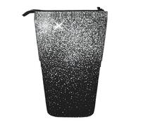 stujvc Sac de rangement extensible à paillettes argentées brillantes, trousse télescopique, avec sangle réglable et rangement portable