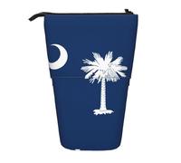 stujvc Sac de rangement extensible avec motif drapeau de la Caroline du Sud, trousse télescopique, avec sangle réglable et rangement portable