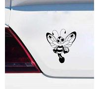 Stukk Autocollants en vinyle Motif papillon abeille fille fée 17,8 cm x 19,8 cm Noir