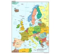 Stukk - Carte murale de l'Europe, A4 (210 x 297 mm)