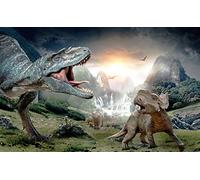 Stukk Poster artistique avec scène de prédateur de dinosaure, format A1 (594 x 841 mm)