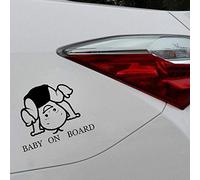Stukk Stickers Autocollant Amusant en Vinyle pour fenêtre de Voiture Motif bébé à Bord 15 cm x 11,5 cm - Noir
