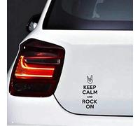 Stukk Stickers Autocollant en Vinyle avec Inscription « Keep Calm and Rock on Car » 7,7 cm x 17,8 cm - Noir